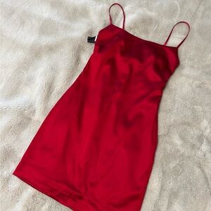 Elegant Red Slip Dress
